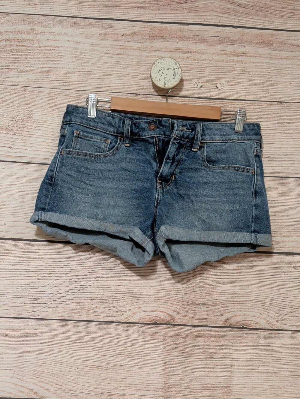 Classic Blue Denim Women's Roll-Cuff Shorts 5 27